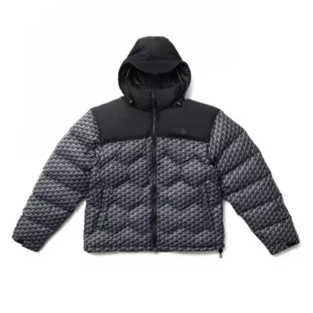 THE NORTH FACE Пуховик с принтом шестиугольников x DOE, унисекс, черный