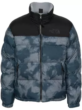 The North Face пуховик с вышитым логотипом, синий