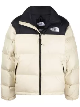 The North Face пуховик со вставками и логотипом, нейтральный цвет