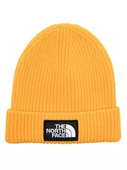 The North Face шапка бини в рубчик с нашивкой-логотипом, желтый