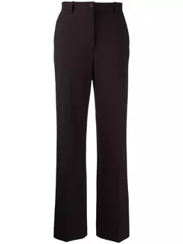 The Row прямые брюки с завышенной талией, коричневый