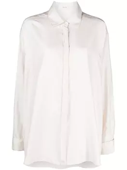 The Row шелковая рубашка Nomoon в полоску, нейтральный цвет