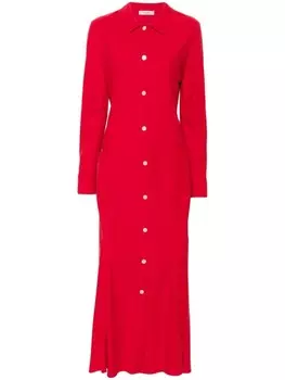 The Row шелковое платье макси Myra, красный