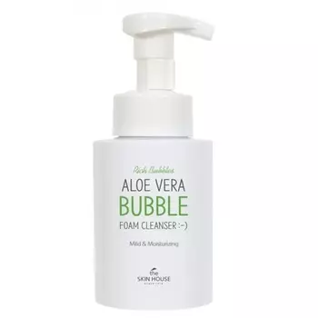 The Skin House Aloe Vera Bubble Foam Cleanser 300 мл успокаивает и увлажняет огрубевшую кожу