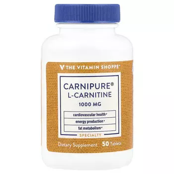 The Vitamin Shoppe, Carnipure L-карнитин, 1000 мг, 50 таблеток