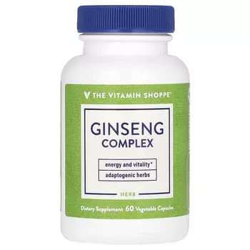 The Vitamin Shoppe, комплекс с женьшенем, 60 вегетарианских капсул