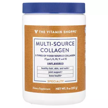 The Vitamin Shoppe, Multi-Source Collagen, без добавок, 257 г (9 унций)