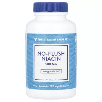The Vitamin Shoppe, Ниацин без смыва, 500 мг, 100 растительных капсул