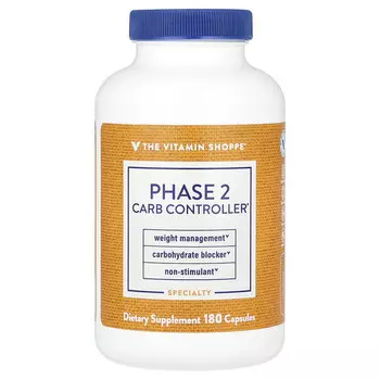 The Vitamin Shoppe, Phase 2 Carb Controller, 1000 мг, 180 капсул (500 мг на капсулу)