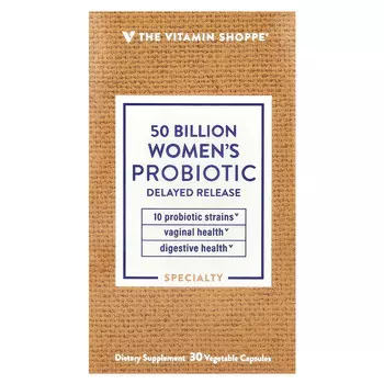 The Vitamin Shoppe, Пробиотик для женщин, 50 млрд, 30 растительных капсул