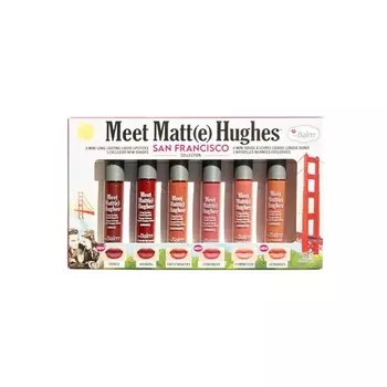 theBalm MEET MATTE HUGHES San Francisco Набор из 6 мини-стойких жидких помад объемом 2,4 жидк. унция