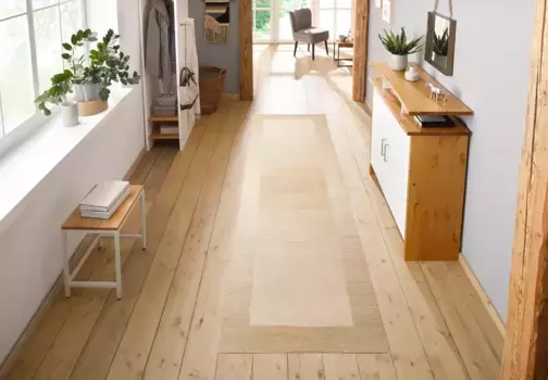 THEKO дорожка "Gabbeh Super, ковер ручной работы, бордюр, чистая шерсть, ручная работа ", прямоугольный, ковровая дорожка, мостик, спальня, гостиная, столовая 70х240 см, бежевый