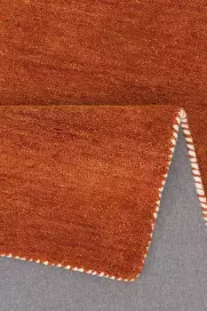 THEKO дорожка "Gabbeh Uni, ковер ручной работы, крапчатый, чистая шерсть, ручная работа", прямоугольный, ковровая дорожка, гостиная, прихожая, а также прямоугольная или круглая 70х240 см, цвет rostorange