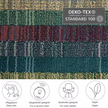 THEKO дорожка "Gabiro 001", прямоугольная тканая ковровая дорожка, идеально подходит для прихожих и спален 68х235 см, цвет bunt