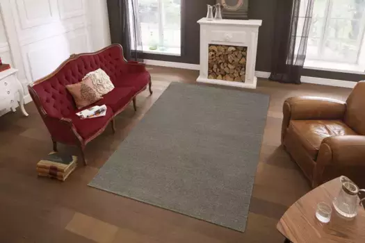 THEKO шерстяной ковер "Janne, берберский ковер, шерсть, крапчатый, ручная работа", прямоугольный, ручная работа, гостиная, спальня, столовая 70х140 см, серый