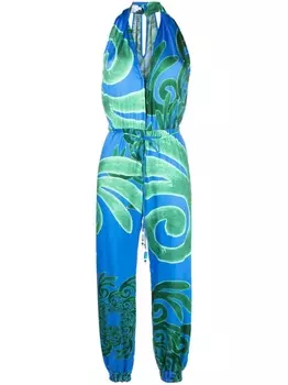 Themis Z комбинезон Coco с V-образным вырезом и графичным принтом, синий