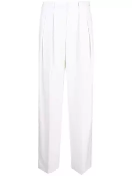 Theory брюки строгого кроя с завышенной талией, нейтральный цвет