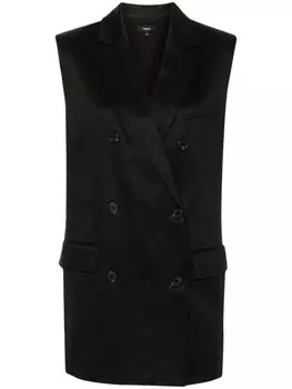 Theory двубортный жилет, черный