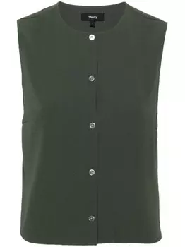 Theory креповый жилет в полоску, зеленый