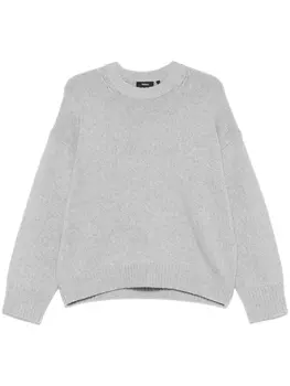 Theory меланжевый свитер, серый