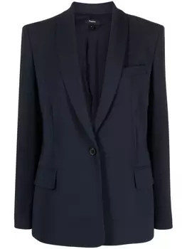 Theory однобортный блейзер с воротником-шалькой, синий