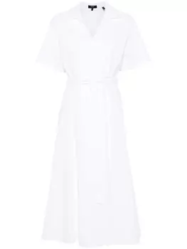 Theory платье миди с короткими рукавами, белый