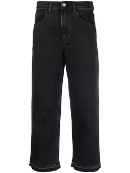 Theory прямые джинсы с завышенной талией, черный