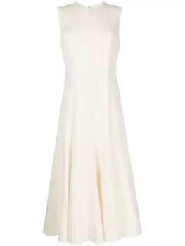 Theory расклешенное платье миди без рукавов, белый