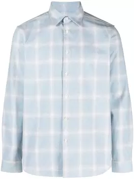 Theory рубашка Irving в клетку, синий