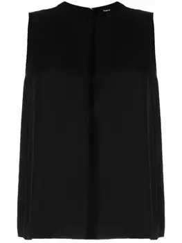 Theory шелковая блузка без рукавов, черный