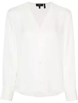 Theory шелковая рубашка, нейтральный цвет