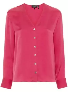 Theory шелковая рубашка, розовый