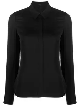 Theory шелковая рубашка с потайной застежкой, черный
