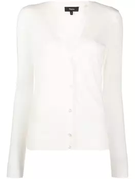 Theory шерстяной кардиган тонкой вязки, белый