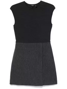 Theory твидовое платье мини, серый