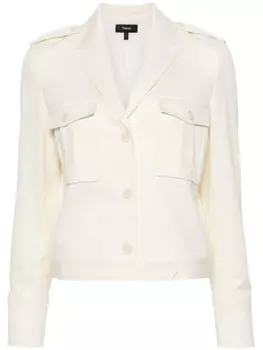 Theory укороченный жакет с заостренными лацканами, нейтральный цвет