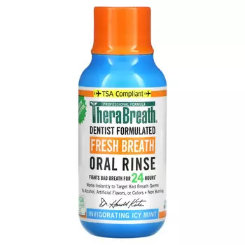 TheraBreath, Ополаскиватель для рта Fresh Breath, бодрящий вкус ледяной мяты, 3 жидких унции (88,7 мл)