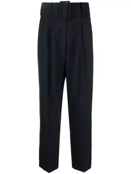 There Was One брюки с завышенной талией и поясом, синий