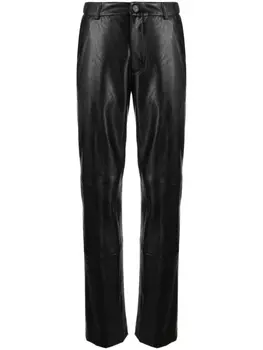 There Was One брюки строгого кроя из искусственной кожи, черный