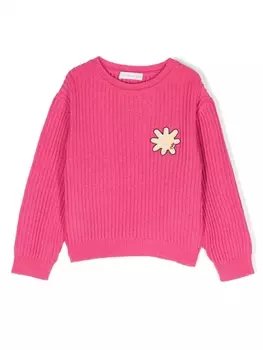 There Was One джемпер в рубчик с нашивкой Sun, розовый