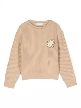 There Was One джемпер в рубчик с нашивкой Sun, нейтральный цвет