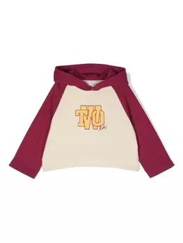 There Was One худи в стиле колор-блок с логотипом, нейтральный цвет