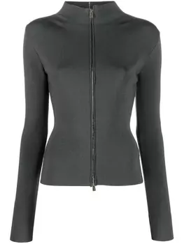 There Was One кардиган на молнии с контрастной отделкой, серый