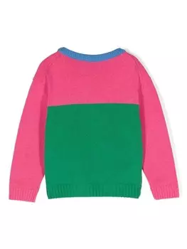 There Was One Kids джемпер в стиле колор-блок, розовый