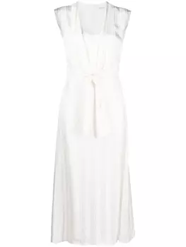There Was One платье макси с поясом, белый