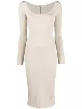 There Was One платье миди с длинными рукавами, серый