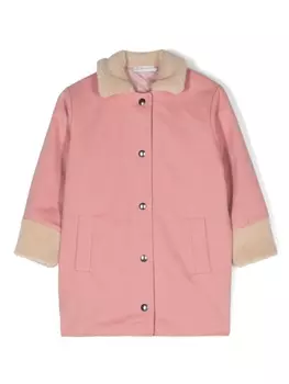 There Was One пуховик с меховой отделкой, розовый