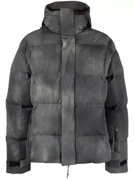 There Was One пуховик с принтом тай-дай, черный