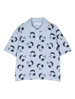 There Was One рубашка поло с принтом, синий