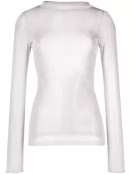 There Was One sheer lurex long-sleeve top, розовый